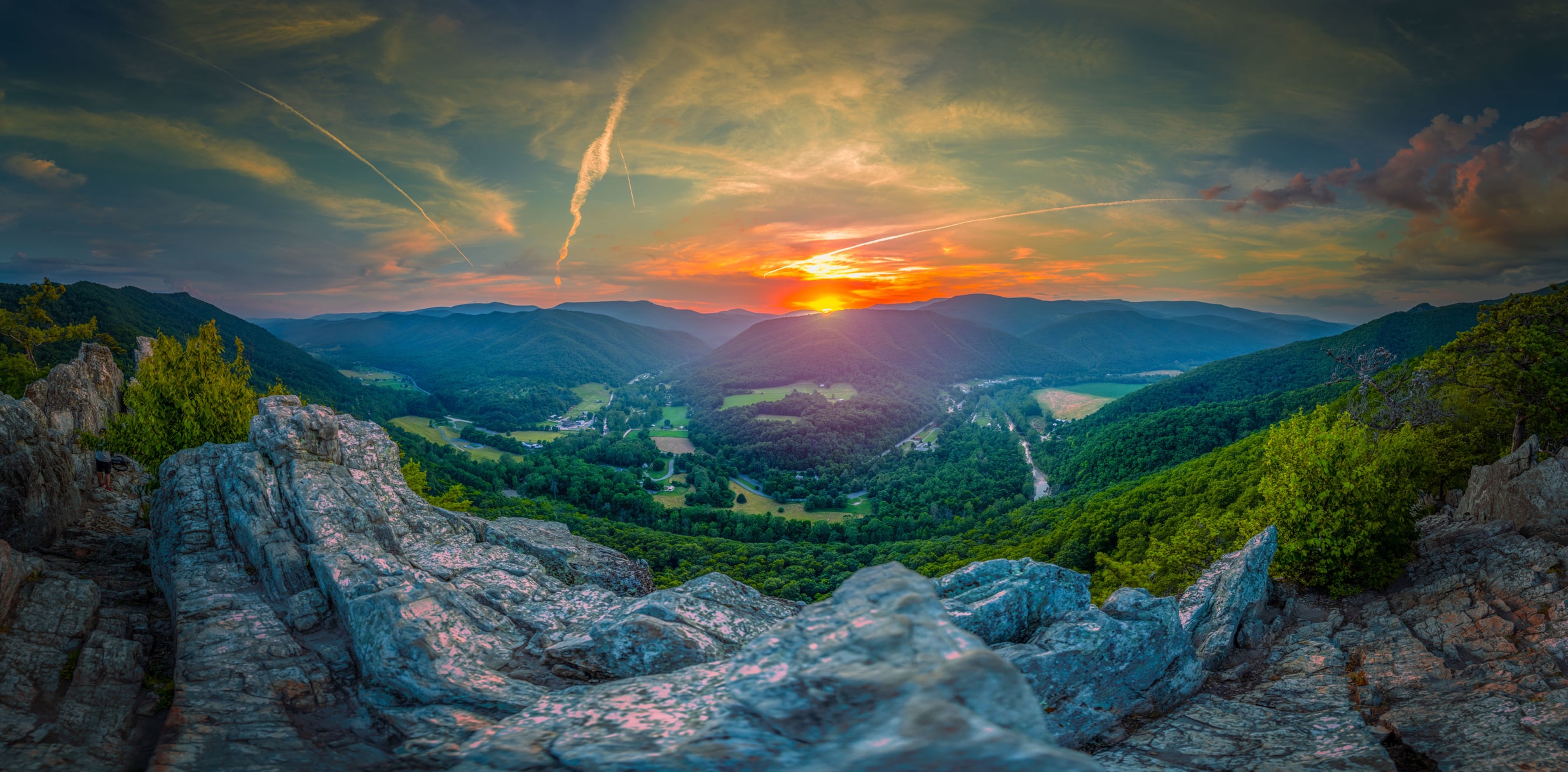 The view from the top of Seneca Rocks on a beautiful summer day.